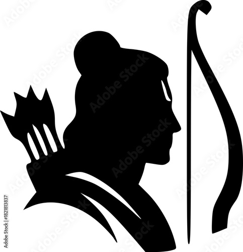 Minimal Lord Ram Silhouette Logos Unique Pure Black Vector Designs