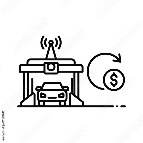 Wireless payment system for automated car toll or parking fee collection