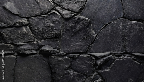 Natural black stone texture background stands out with rough pattern for modern design background