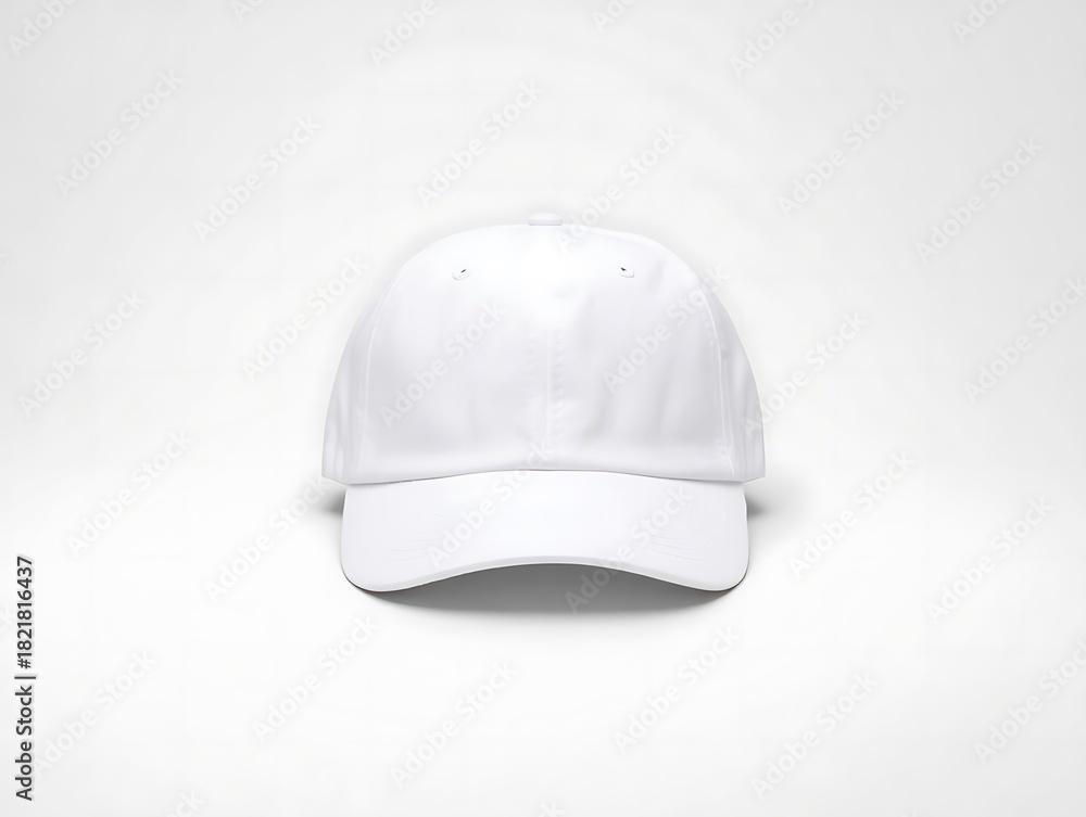 Fototapeta premium White blank baseball cap isolated on a clean background for design