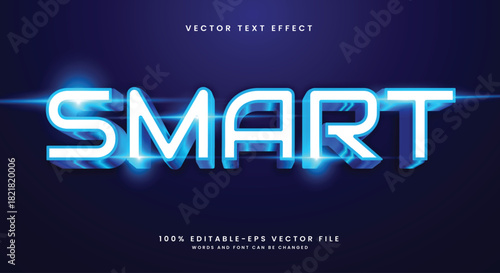 Smart Style 3d editable text effect template Suitable for tech theme