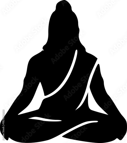 Minimal Lord Ram Silhouette Logo Unique Black Vector Designs