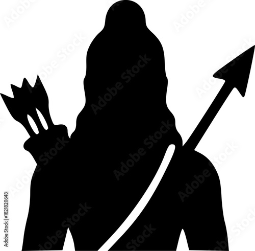 Minimal Lord Ram Silhouette Logo Unique Black Vector Designs