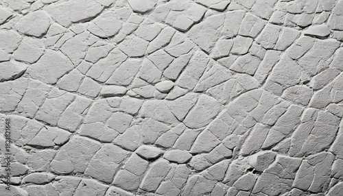 Close up background surface cracked texture of white cement wall protrudes on the wall of the house
