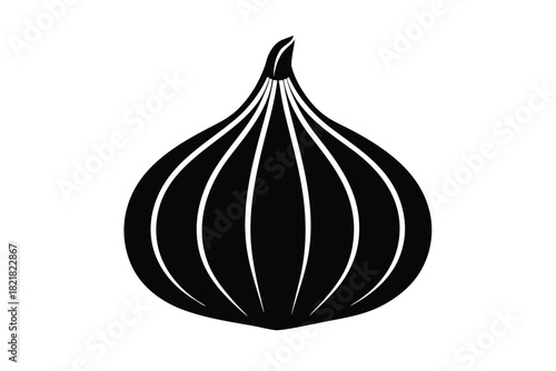 garlic vector icon illustration on white