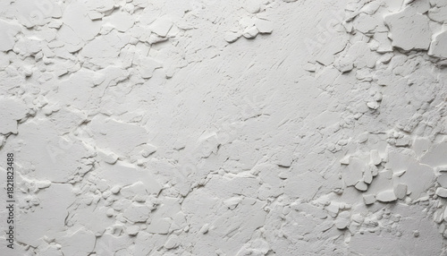 Photo of a detailed texture of a white wall with a natural cracked surface texture.