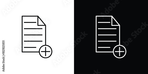 Add new document icons isolated outline vector icon with editable stroke