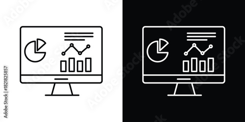 Admin Dashboard icons isolated outline vector icon with editable stroke