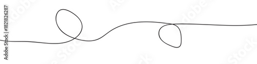 Squiggle line design element. Curved single line. Wavy, waving, line. Seamless pattern of continuous wavy lines.