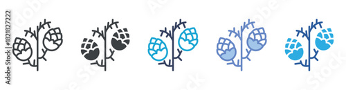 Pine Cone icon set multiple style collection