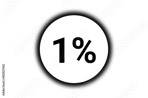 One Percent Text Inside Circle Animated Loop