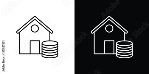 Asset icons isolated outline vector icon with editable stroke