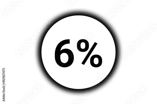 Six Percent Text Inside Circle Animated Loop
