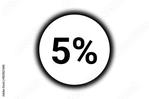 Five Percent Text Inside Circle Animated Loop