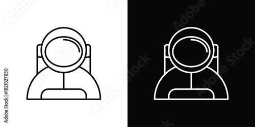 Astronaut icons isolated outline vector icon with editable stroke