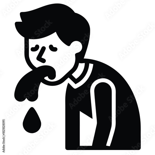 vomiting vector icon