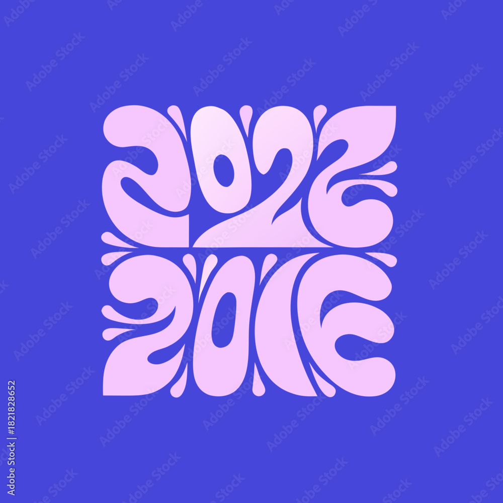 Obraz premium Stylized Pink 2026 Numbers on Purple Background year