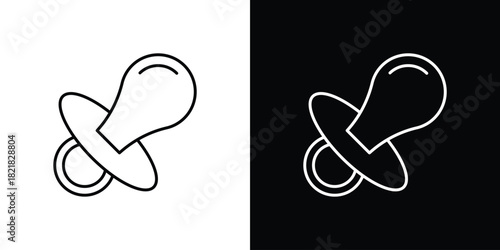 Baby pacifier icons isolated outline vector icon with editable stroke