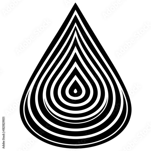 Abstract Water Drop Illusion Concentric Lines Creating a Mesmerizing Visual.