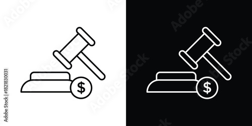 Bankruptcy icons isolated outline vector icon with editable stroke