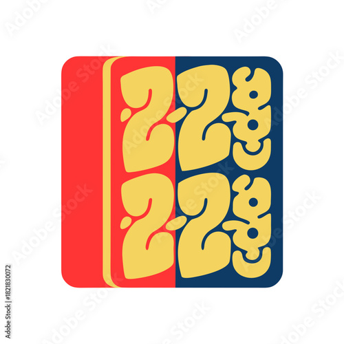 Abstract design with numbers 2222 on white background Keywords: 2222, numbers, abstract, pattern