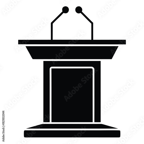 speech podium vector icon