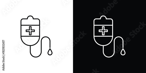Blood transfusion icons isolated outline vector icon with editable stroke