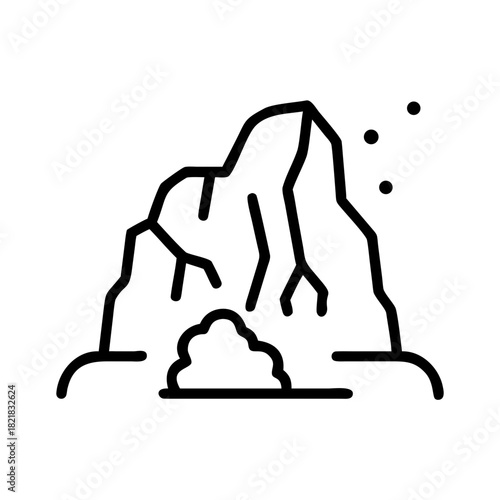 Avalanche Icon A Minimalist Depiction of Mountain Snowfall Hazard.