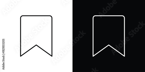 Bookmark star icons isolated outline vector icon with editable stroke