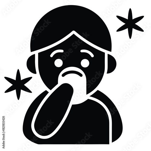 sneezing vector icon