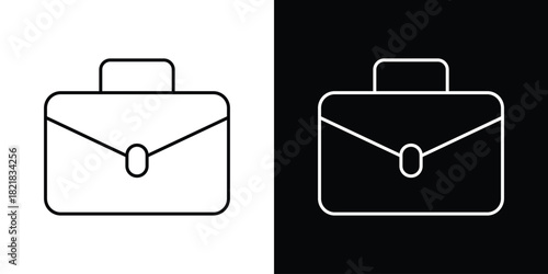 Briefcase icons isolated outline vector icon with editable stroke