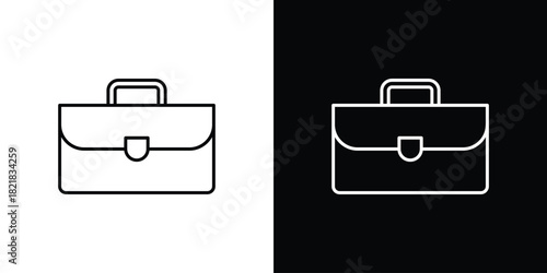 Briefcase icons isolated outline vector icon with editable stroke