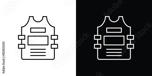 Bulletproof vest icons isolated outline vector icon with editable stroke