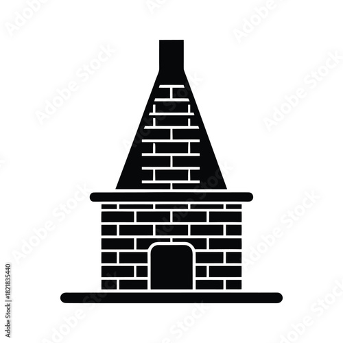 brick chimney silhouette vector illustration