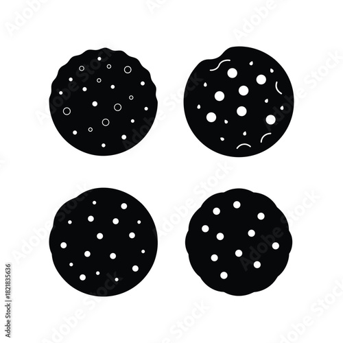 cookie set of vector silhouette art illustration