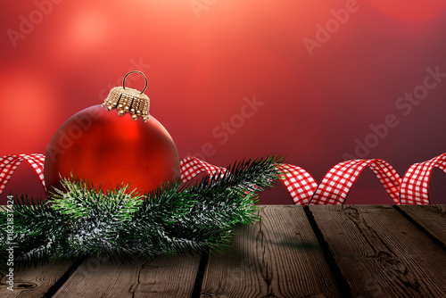 Weihnachtsmotiv mit Rotem Hintergrund