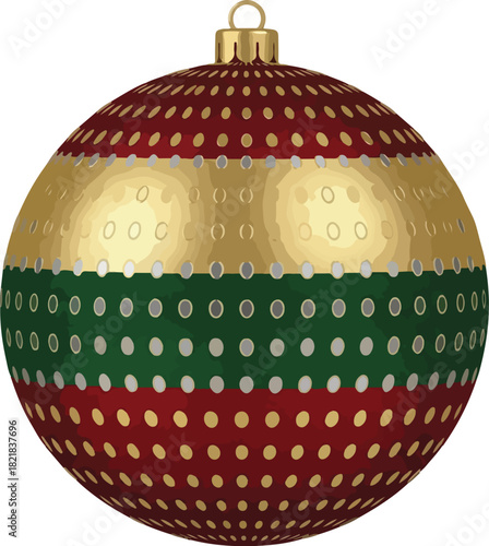 Festive Ornament: A close-up view of a vibrant Christmas ornament. The detailed design and patterns on the ornament. Evoking a sense of holiday cheer. 