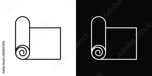 Carpet roll icons isolated outline vector icon with editable stroke