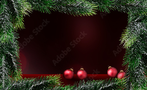 Weihnachtsmotiv mit Rotem Hintergrund