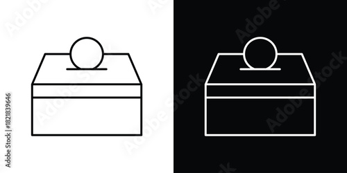 Charity box icons isolated outline vector icon with editable stroke