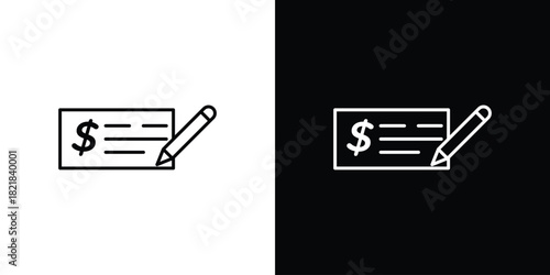 Checkbook icons isolated outline vector icon with editable stroke