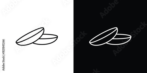 Contact lens icons isolated outline vector icon with editable stroke