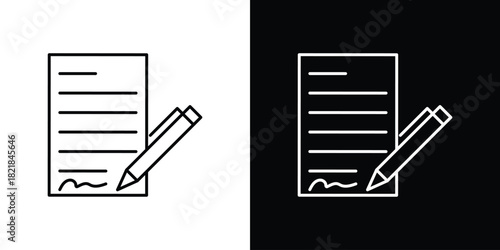 Contract icons isolated outline vector icon with editable stroke