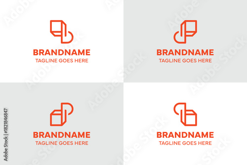 Letter B D P Q  Box Simple Logo, symbolizing structure, stability, and modern versatility