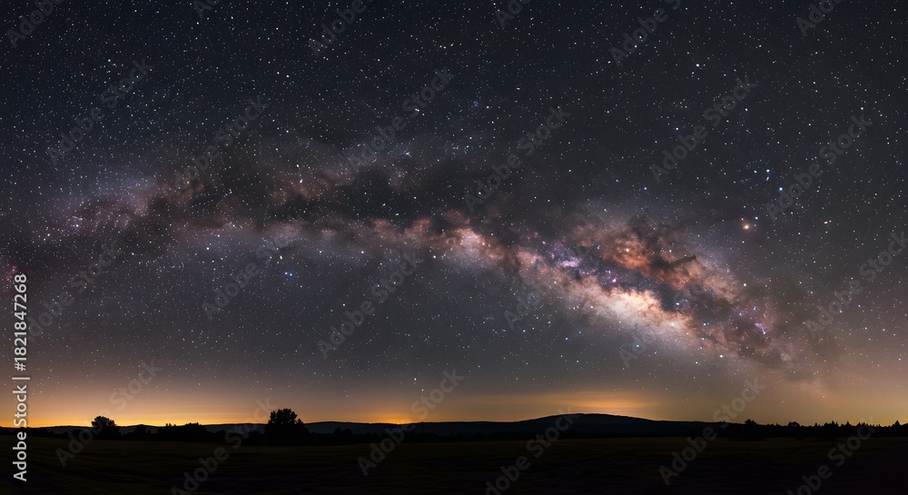 Fototapeta premium The Milky Way stretching across the night sky.