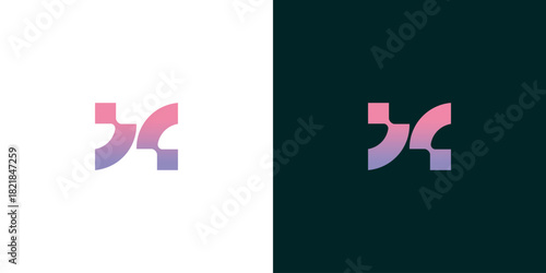Abstract Logo Design with Geometric Shapes and Gradient Colors