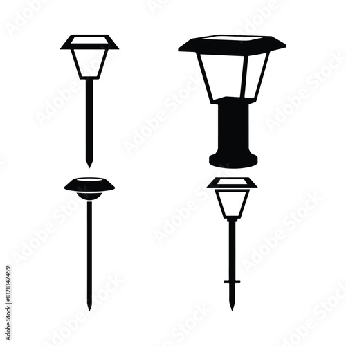 Street Lamps and Outdoor Lighting Silhouettes
