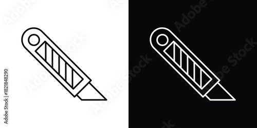 Cutter icons isolated outline vector icon with editable stroke
