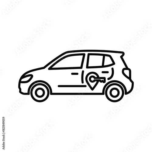 Conceptual Line Art Icon of Chance and Strategy in Gaming, Featuring Dice and a Target