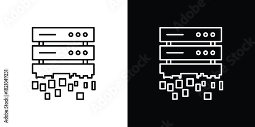 Data loss icons isolated outline vector icon with editable stroke
